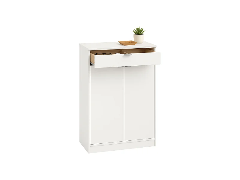 Zapatero Berlín Blanco: 1 Cajón, 4 Estantes, Multiestancia 75x101x37 cm