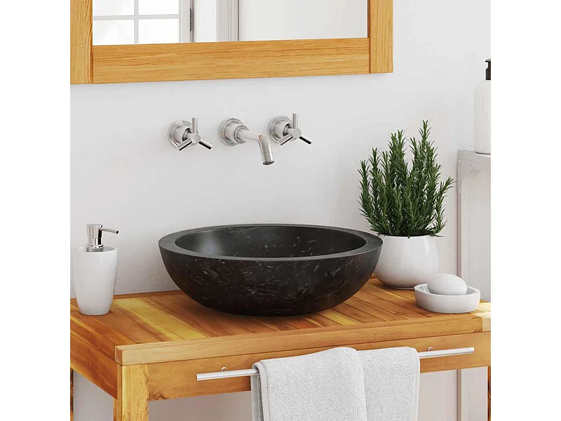 Lavabo | Évier de cuisine 40 x 12 cm Marbre Noir