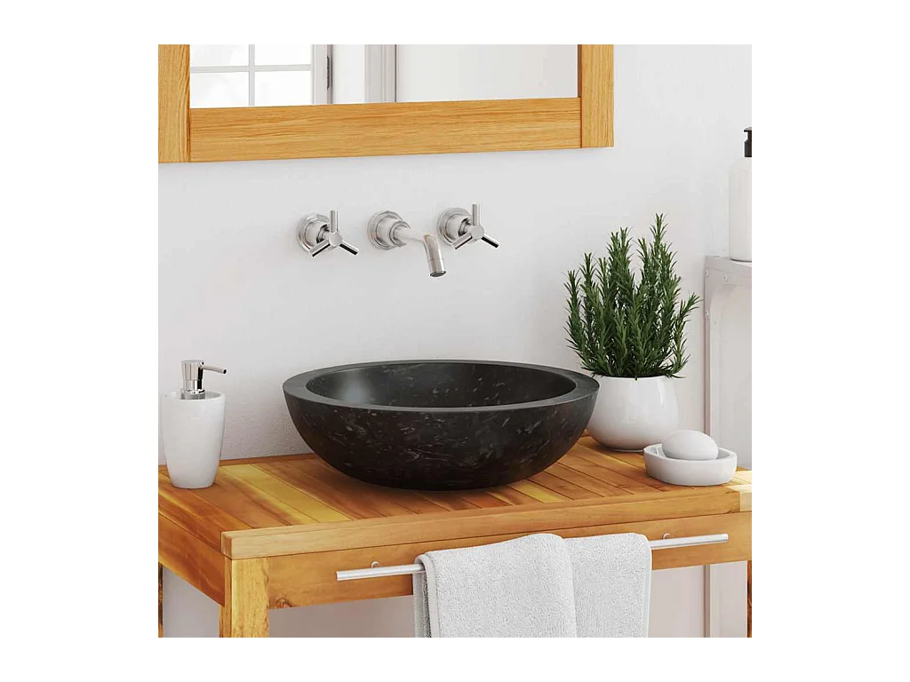 Lavabo | Évier de cuisine 40 x 12 cm Marbre Noir