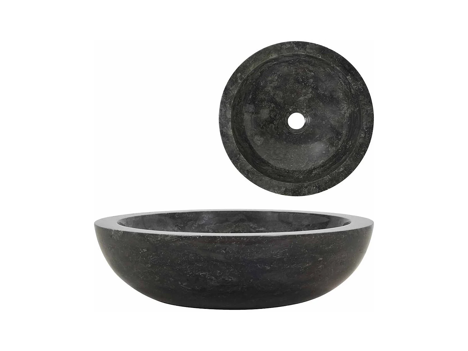 Lavabo | Évier de cuisine 40 x 12 cm Marbre Noir