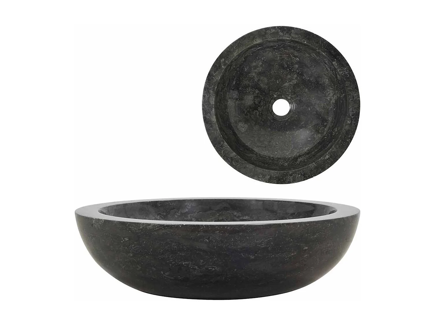 Lavabo | Évier de cuisine 40 x 12 cm Marbre Noir