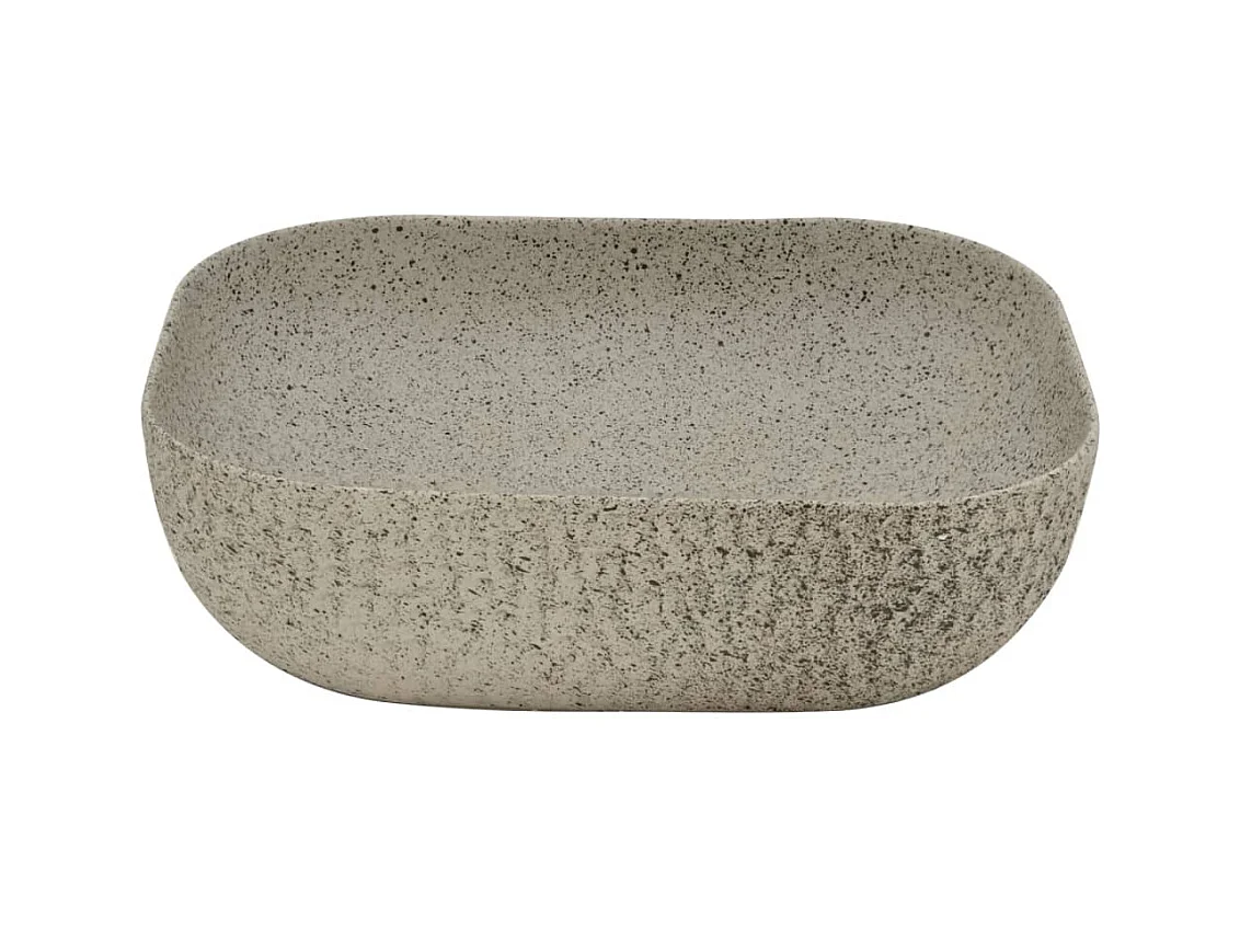 Vasque à poser Lavabo | Bac à laver gris rectangulaire 48x37,5x13,5 cm céramique