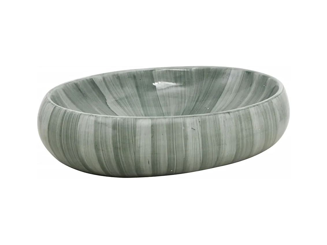 Vasque à poser Lavabo | Bac à laver vert ovale 59x40x15 cm céramique