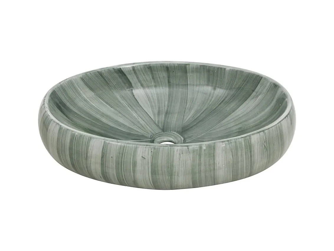 Vasque à poser Lavabo | Bac à laver vert ovale 59x40x15 cm céramique