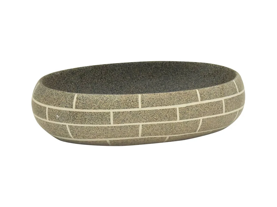 Vasque à poser Lavabo | Bac à laver multicolore ovale 59x40x15 cm céramique