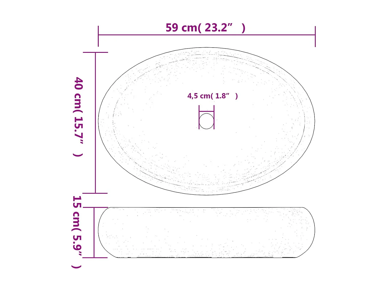 Vasque à poser Lavabo | Bac à laver vert et marron ovale 59x40x15 cm céramique