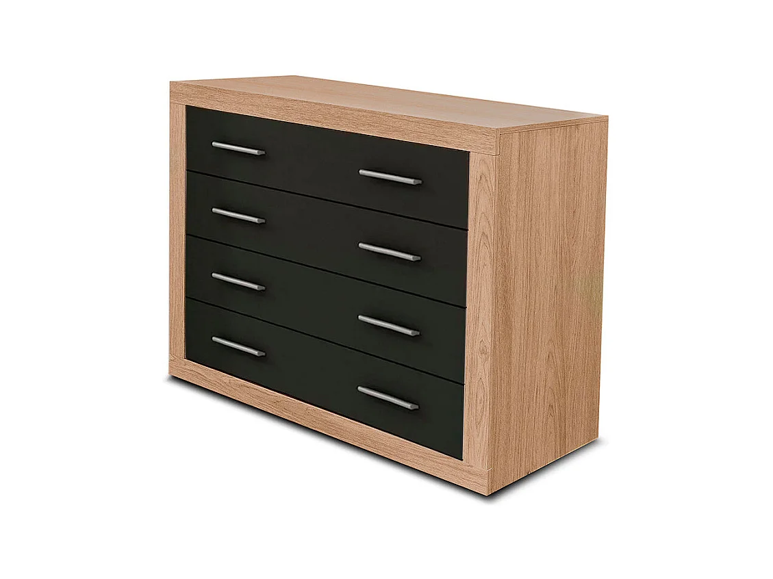 Comoda Kiara de 4 Cajones Cambria y Grafito 98x82 cm