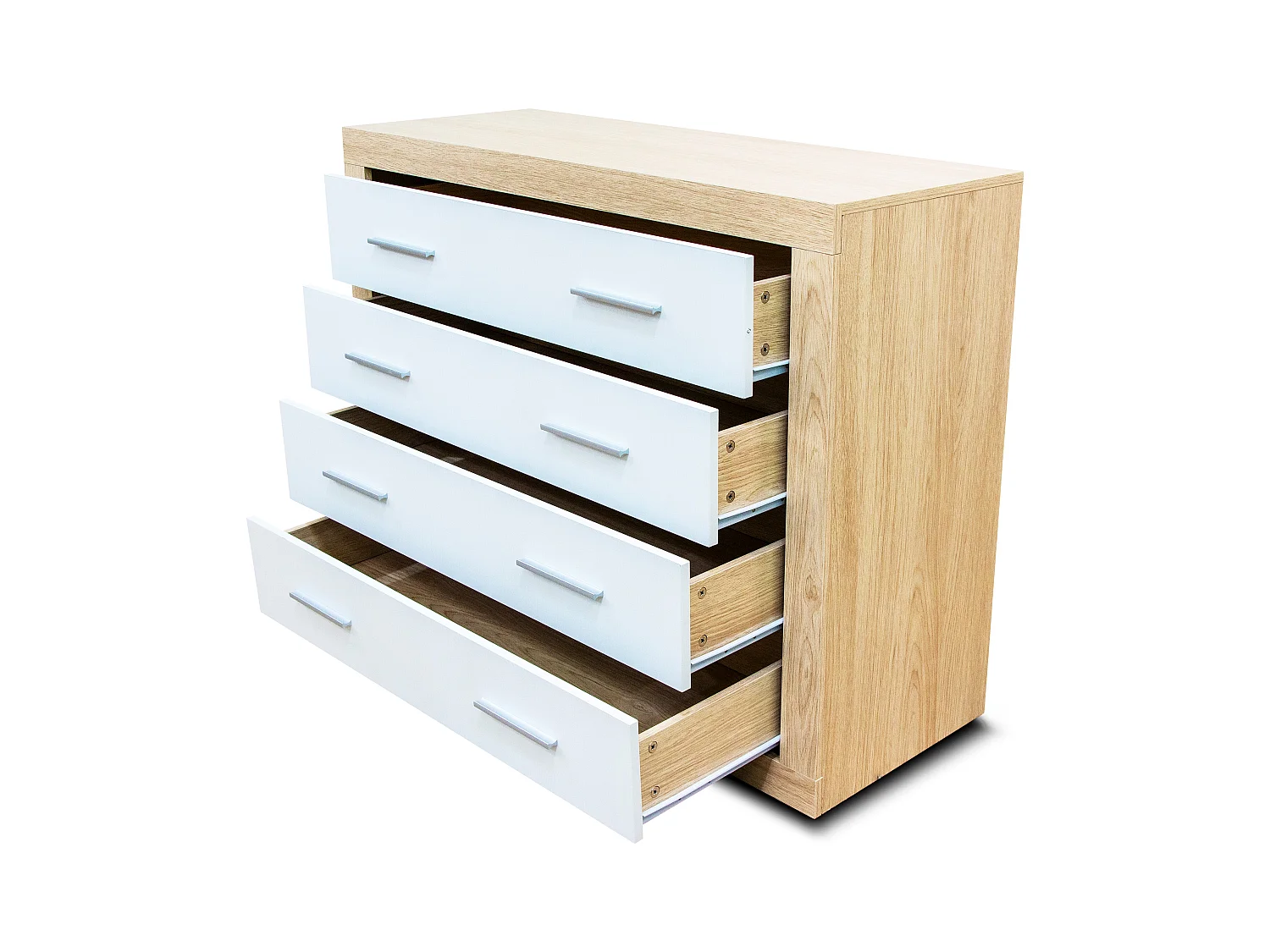 Comoda Kiara de 4 Cajones Cambria y Grafito 98x82 cm