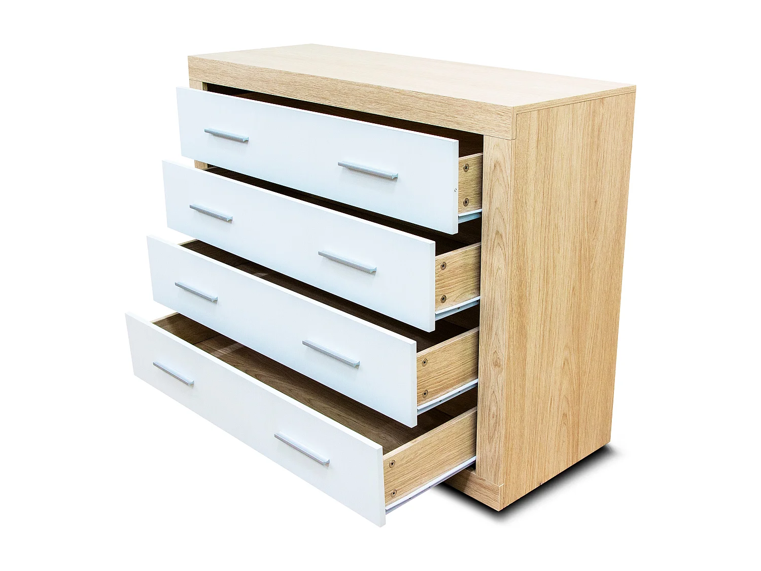 Comoda Kiara de 4 Cajones Cambria y Grafito 98x82 cm