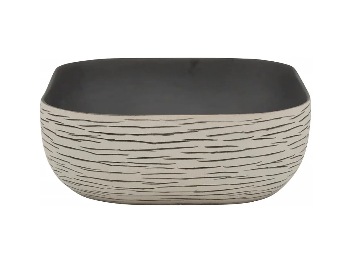 Vasque à poser Lavabo | Bac à laver gris/noir rectangulaire 48x37,5x13,5cm céramique