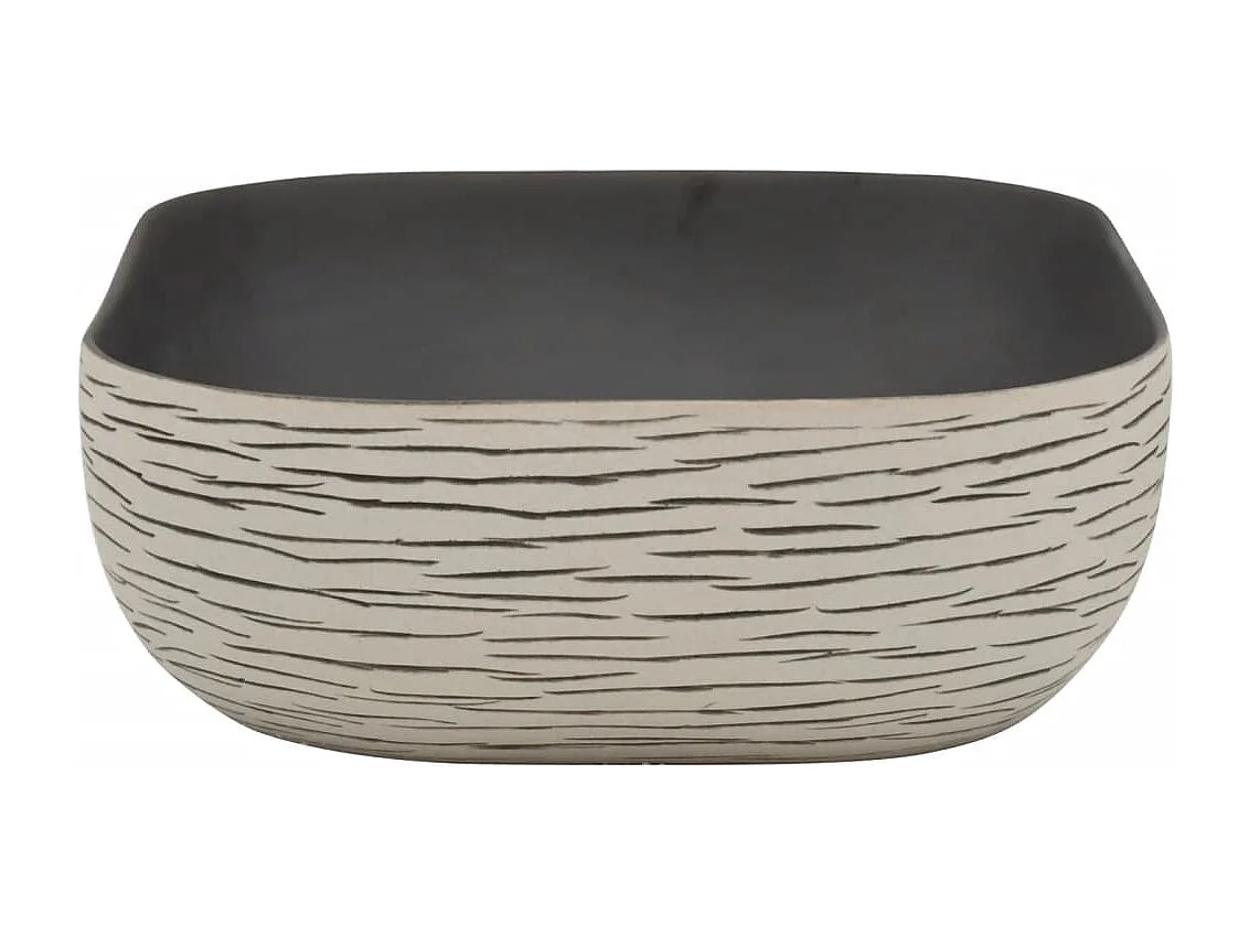 Vasque à poser Lavabo | Bac à laver gris/noir rectangulaire 48x37,5x13,5cm céramique