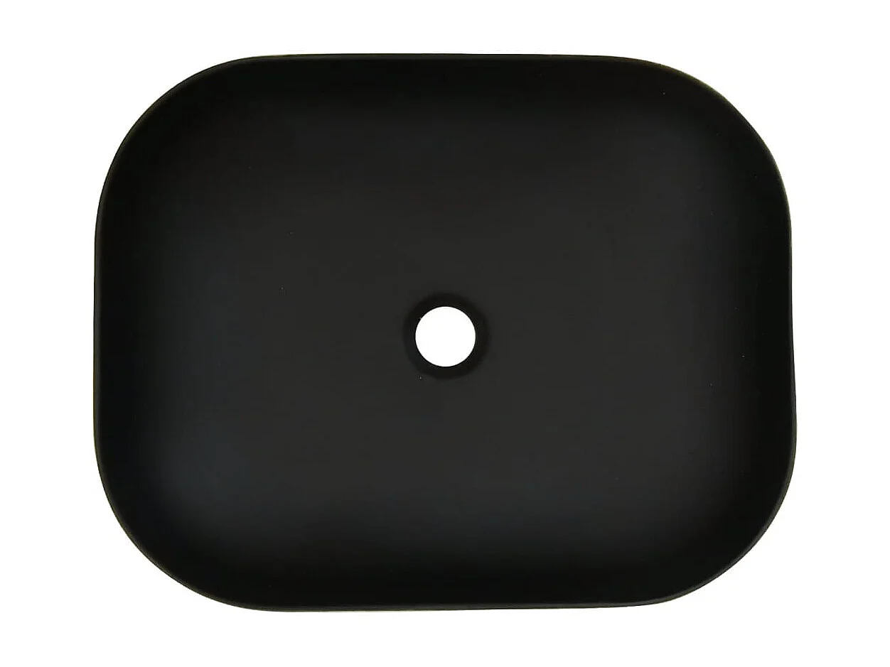 Vasque à poser Lavabo | Bac à laver gris/noir rectangulaire 48x37,5x13,5cm céramique