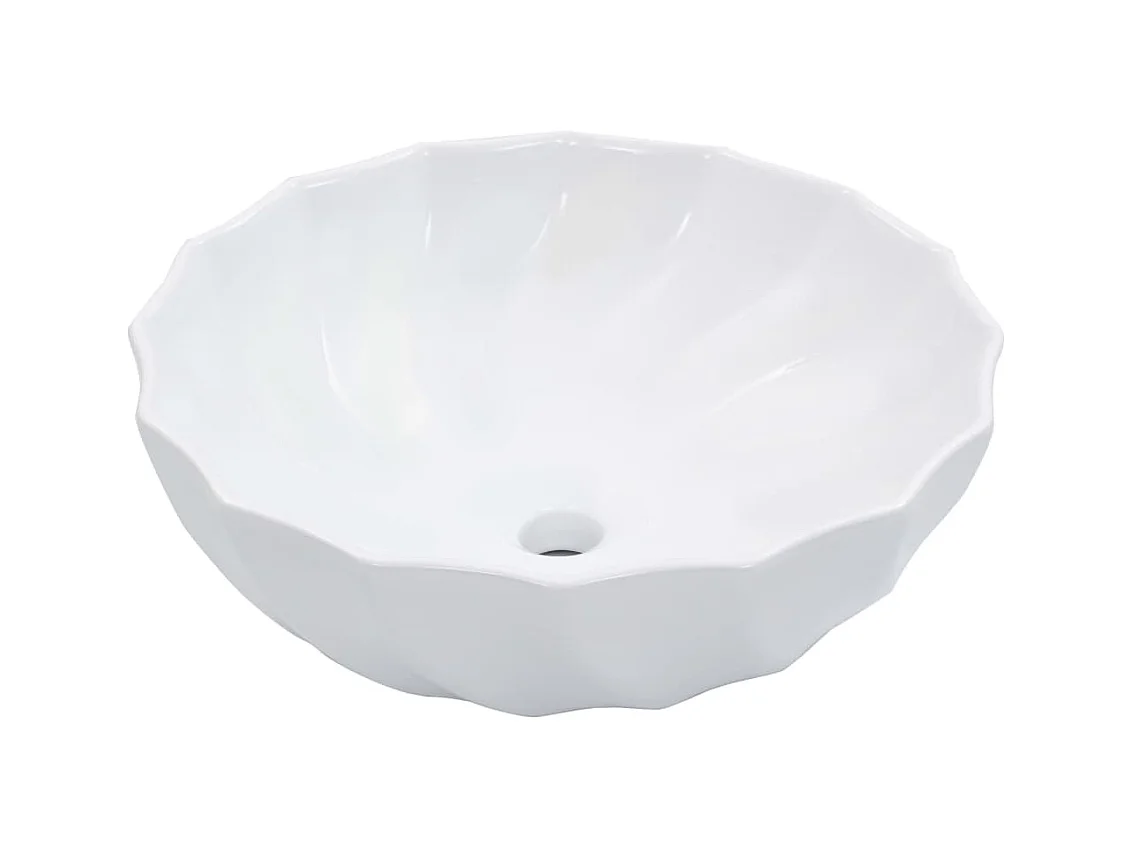 Lavabo salle de bain-Vasque à poser 46x17 cm Céramique Blanc