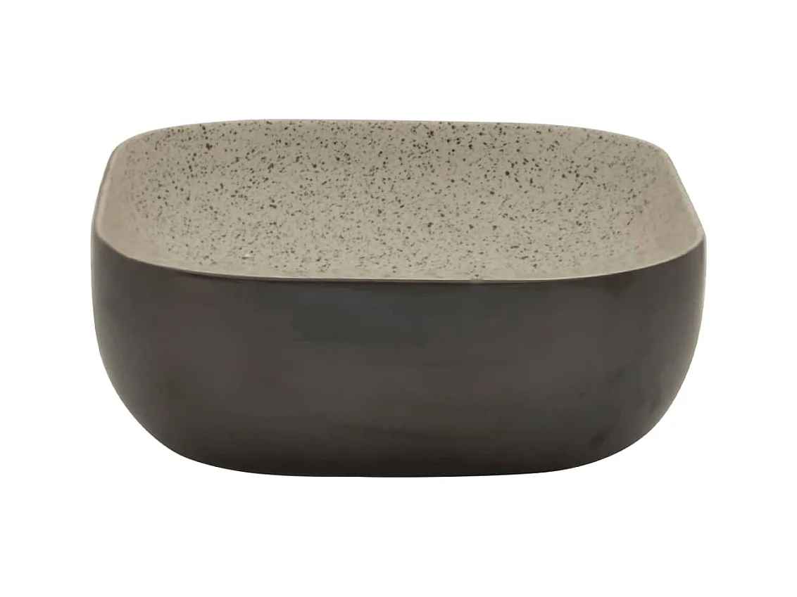 Vasque à poser Lavabo | Bac à laver gris/noir rectangulaire 48x37,5x13,5cm céramique