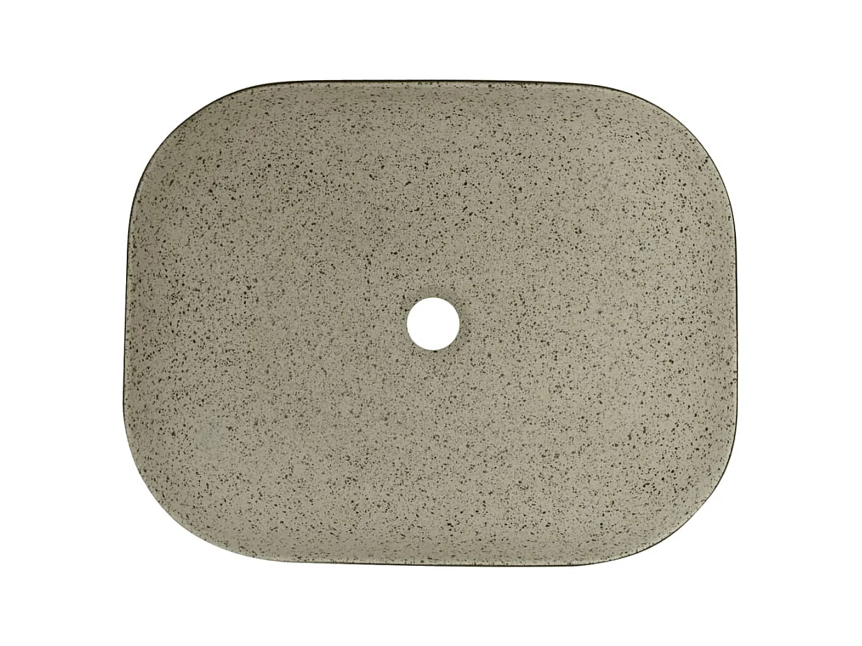 Vasque à poser Lavabo | Bac à laver gris/noir rectangulaire 48x37,5x13,5cm céramique