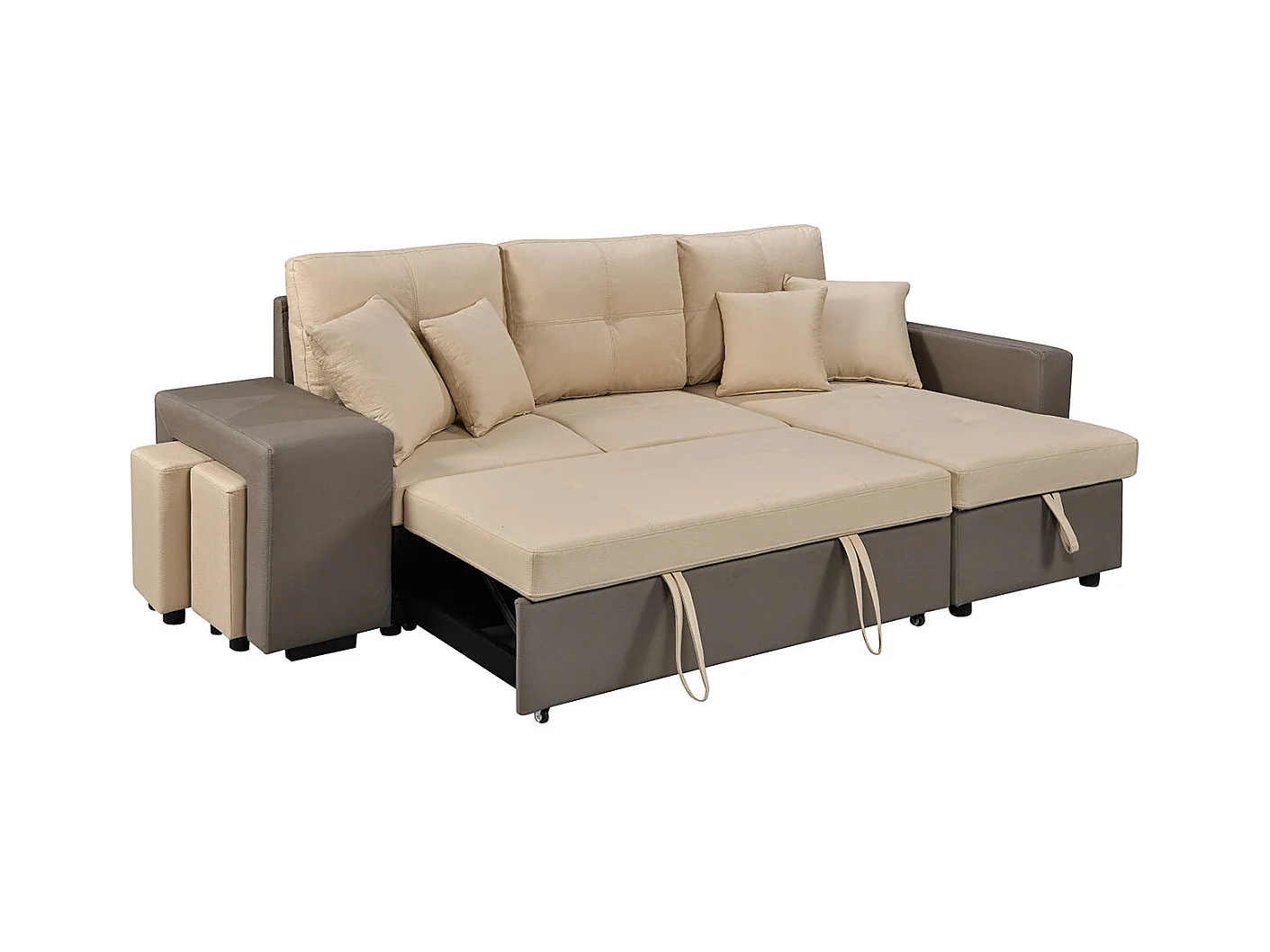 Sofa Cama Chaise Longue Claire 250cm Beige, Chaise Derecho