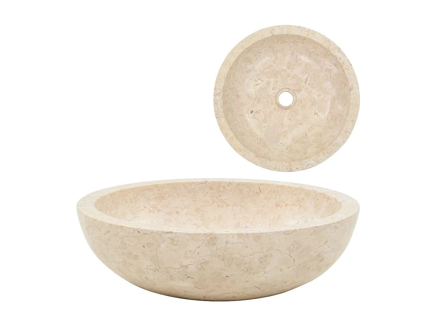 Lavabo | Évier de cuisine 40 x 12 cm Marbre Crème