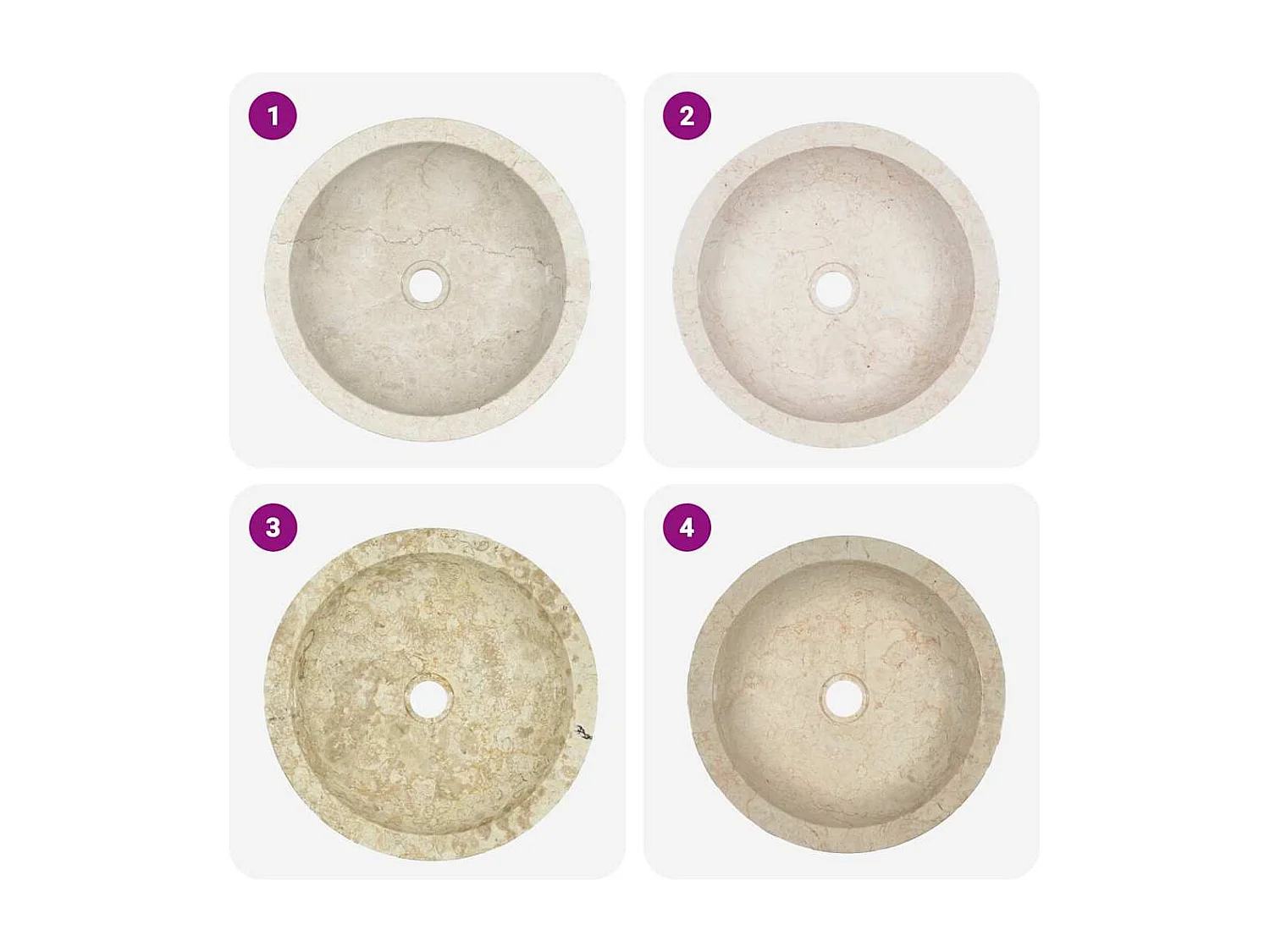 Lavabo | Évier de cuisine 40 x 12 cm Marbre Crème