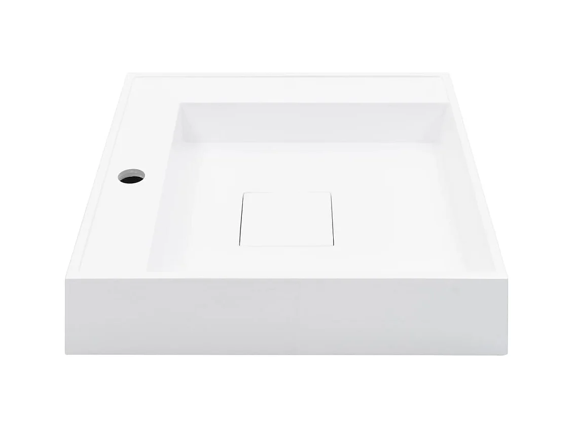 Lavabo salle de bain-Vasque à poser 50x50x12,3 cm Fonte minérale/marbre Blanc