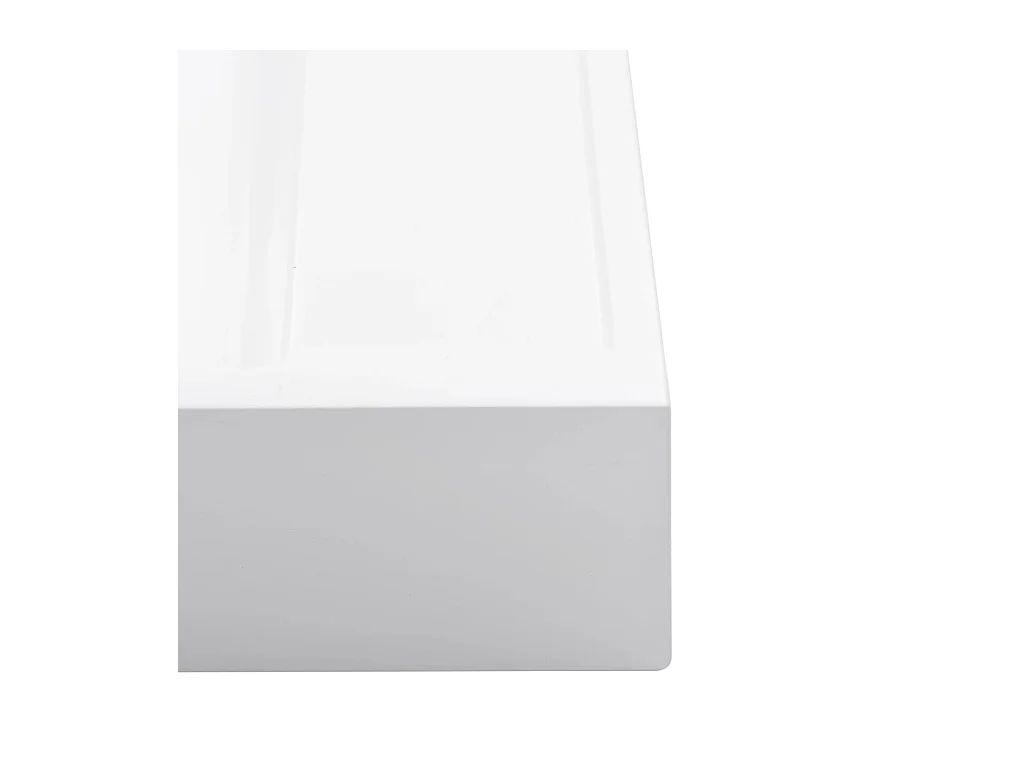 Lavabo salle de bain-Vasque à poser 50x50x12,3 cm Fonte minérale/marbre Blanc