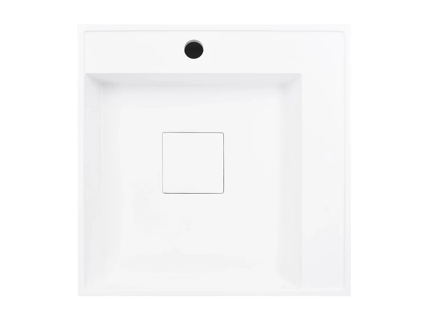 Lavabo salle de bain-Vasque à poser 50x50x12,3 cm Fonte minérale/marbre Blanc