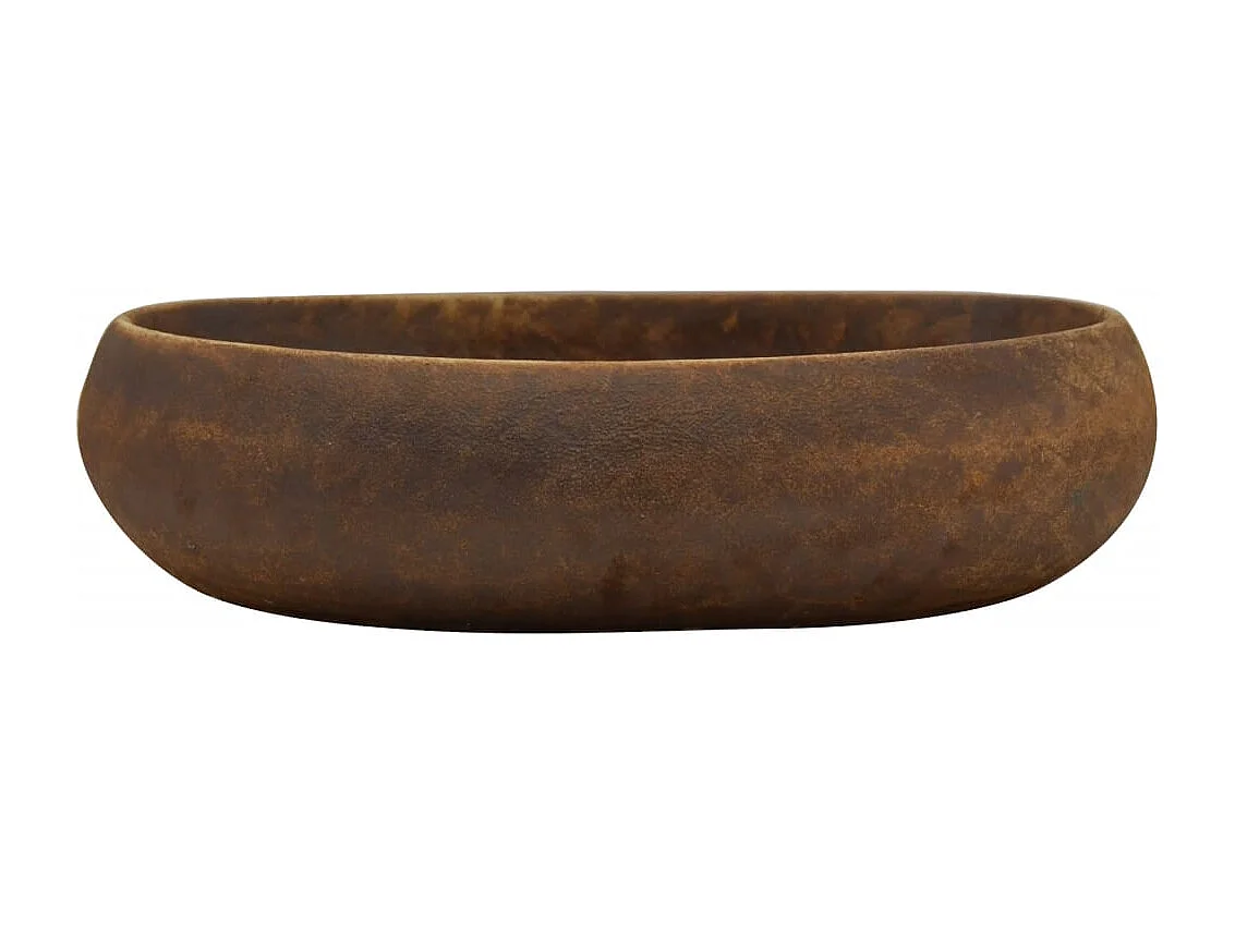 Vasque à poser Lavabo | Bac à laver marron ovale 59x40x15 cm céramique