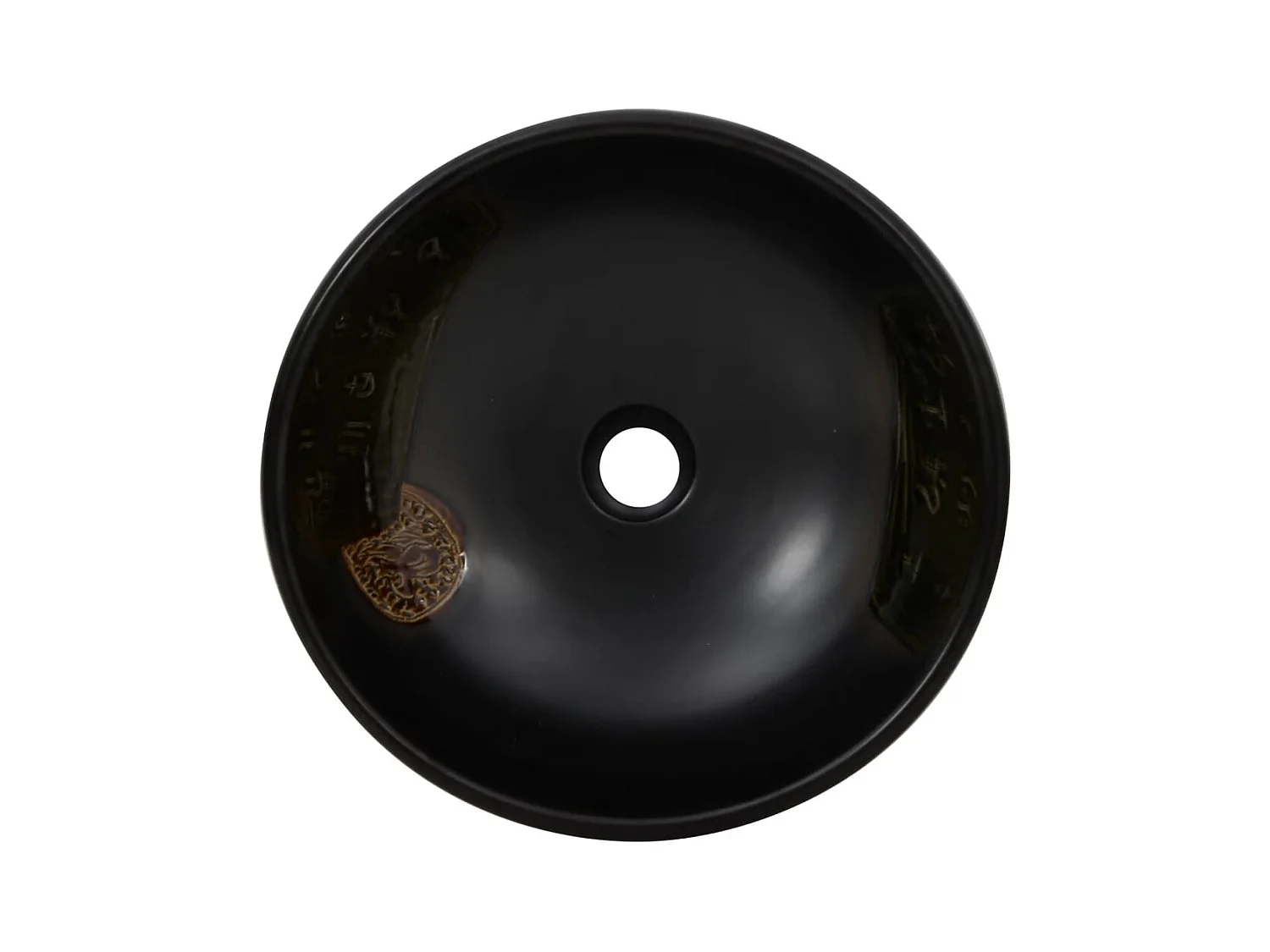 Vasque à poser Lavabo | Bac à laver noir rond Φ41x14 cm céramique