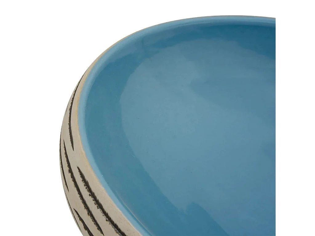 Vasque à poser Lavabo | Bac à laver multicolore ovale 59x40x15 cm céramique