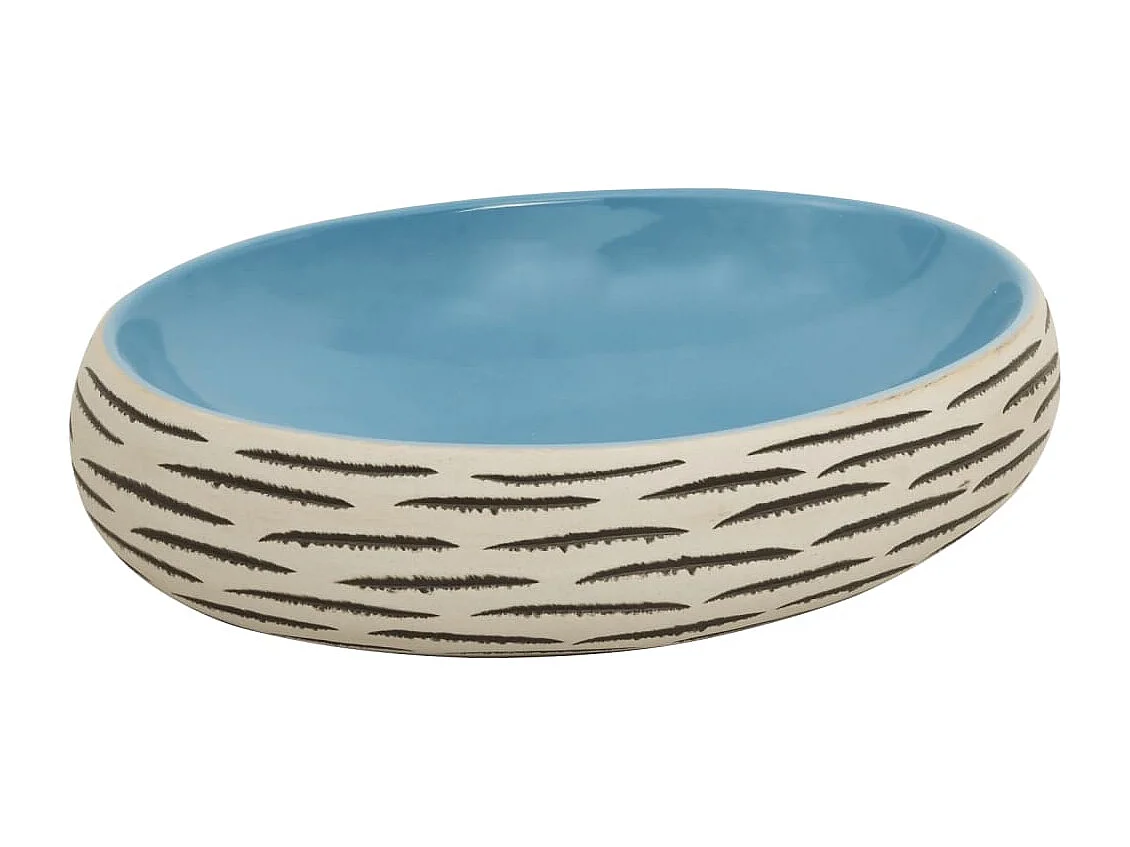 Vasque à poser Lavabo | Bac à laver multicolore ovale 59x40x15 cm céramique