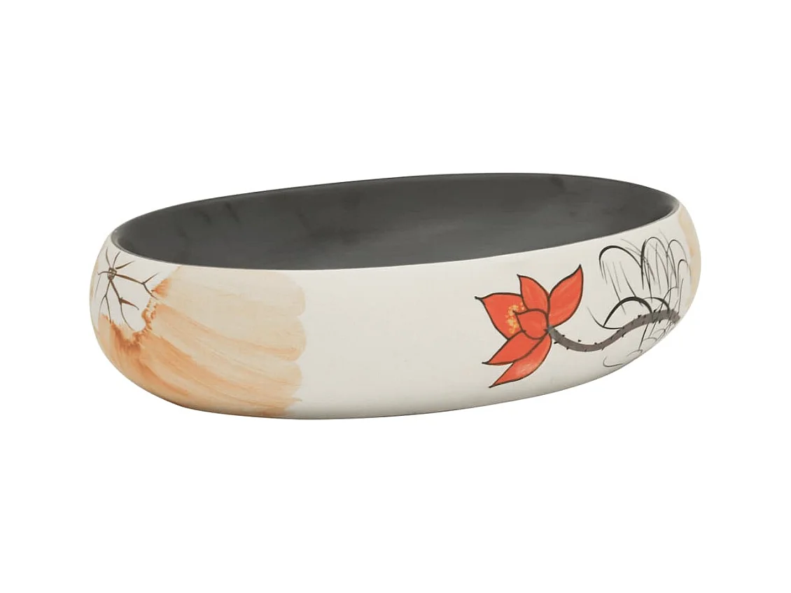 Vasque à poser Lavabo | Bac à laver multicolore ovale 59x40x15 cm céramique