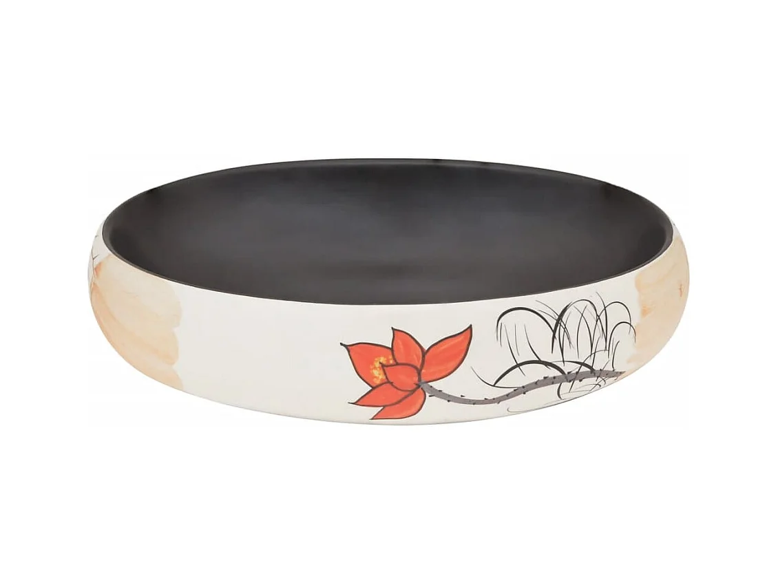 Vasque à poser Lavabo | Bac à laver multicolore ovale 59x40x15 cm céramique