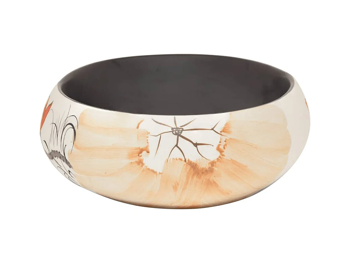 Vasque à poser Lavabo | Bac à laver multicolore ovale 59x40x15 cm céramique