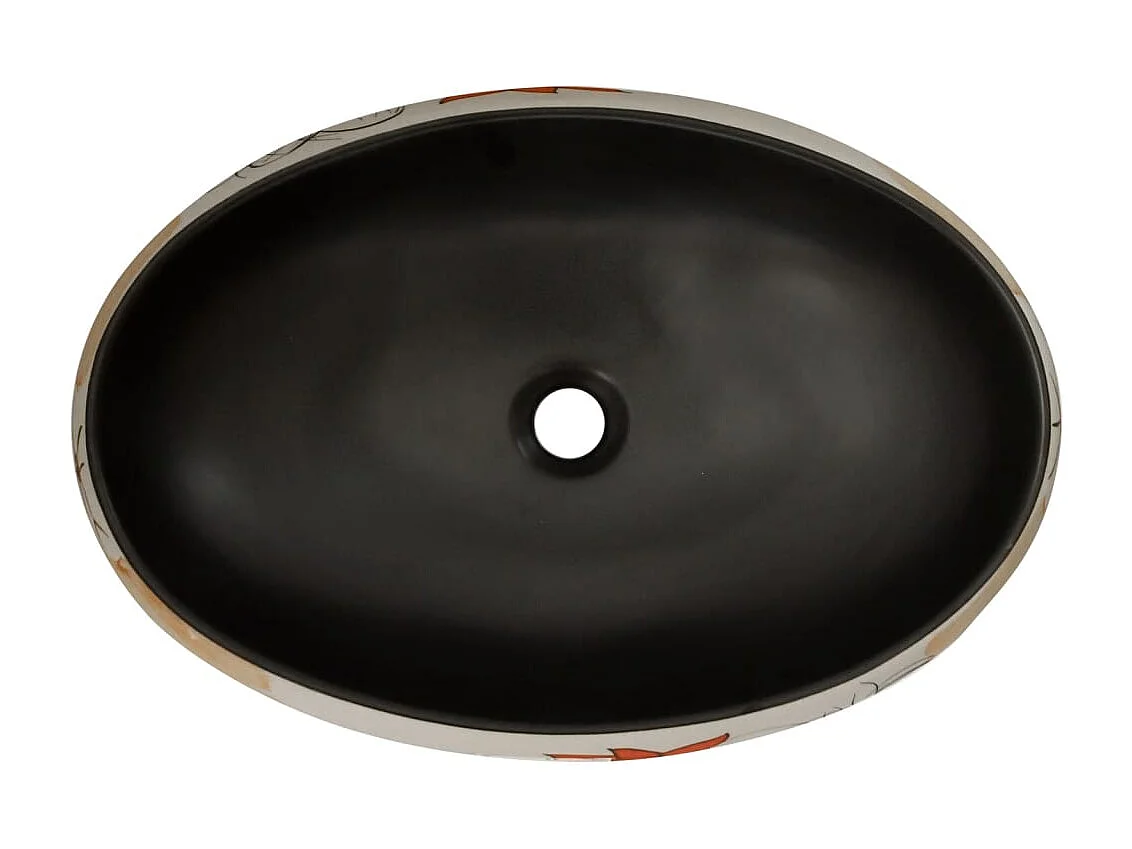 Vasque à poser Lavabo | Bac à laver multicolore ovale 59x40x15 cm céramique