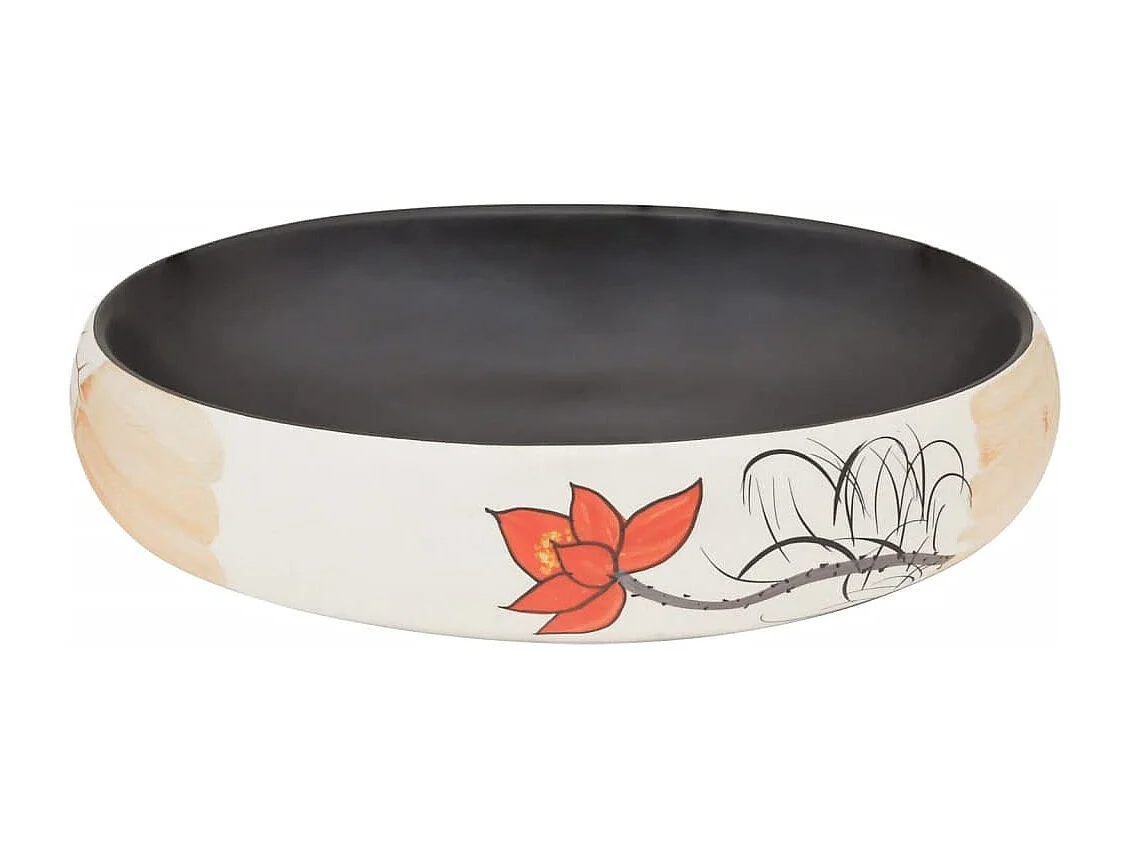 Vasque à poser Lavabo | Bac à laver multicolore ovale 59x40x15 cm céramique