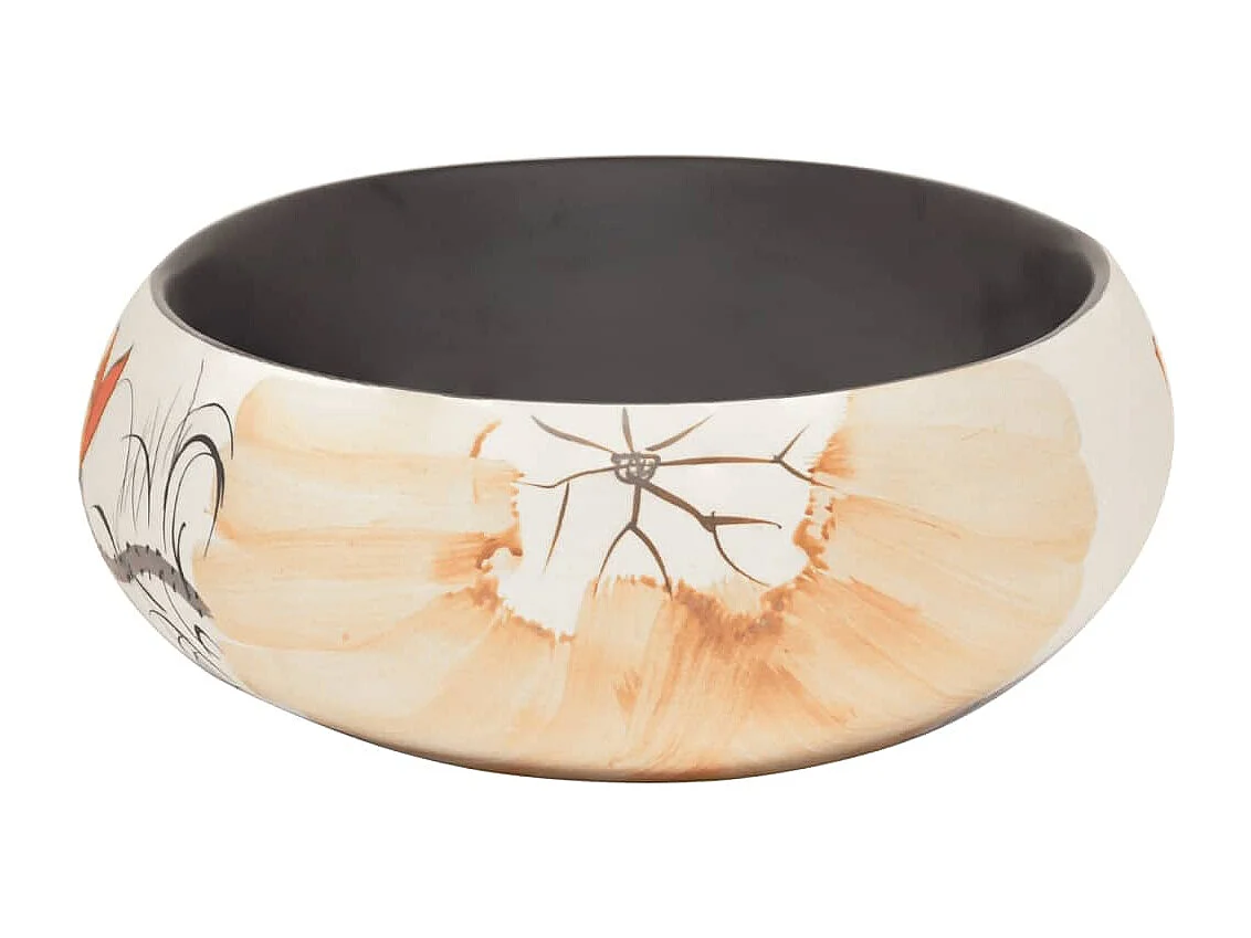 Vasque à poser Lavabo | Bac à laver multicolore ovale 59x40x15 cm céramique