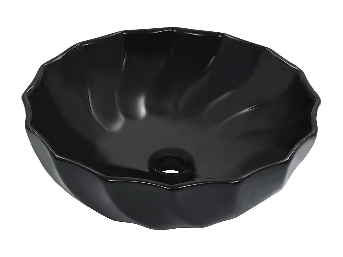 Lavabo salle de bain-Vasque à poser 46x17 cm Céramique Noir
