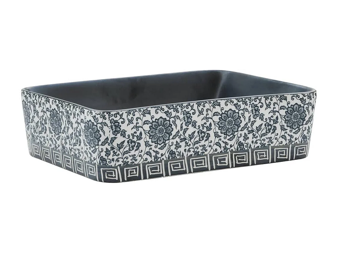 Vasque à poser Lavabo | Bac à laver noir/bleu rectangulaire 46x35,5x13 cm céramique