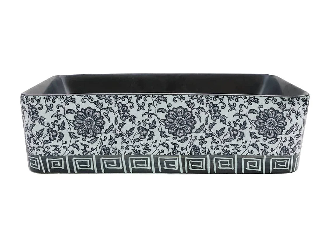 Vasque à poser Lavabo | Bac à laver noir/bleu rectangulaire 46x35,5x13 cm céramique