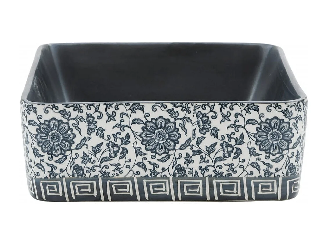 Vasque à poser Lavabo | Bac à laver noir/bleu rectangulaire 46x35,5x13 cm céramique