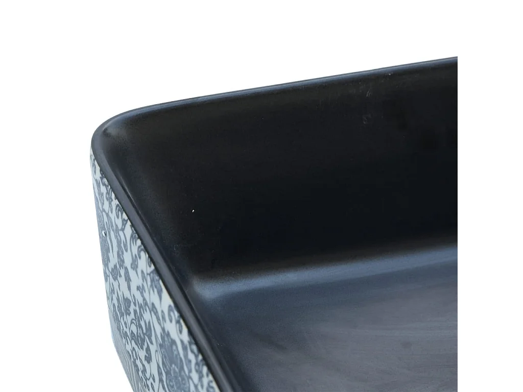 Vasque à poser Lavabo | Bac à laver noir/bleu rectangulaire 46x35,5x13 cm céramique