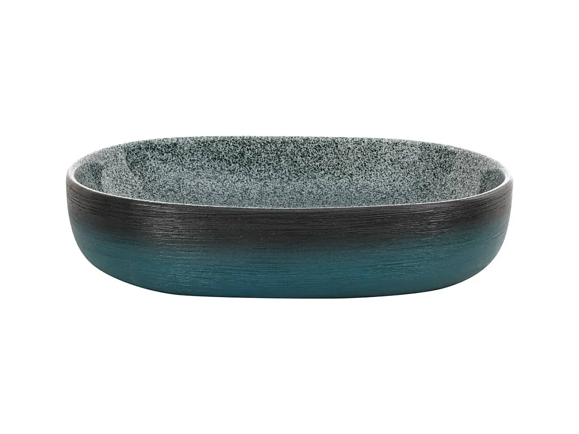 Vasque à poser Lavabo | Bac à laver turquoise ovale 59x40x14 cm céramique