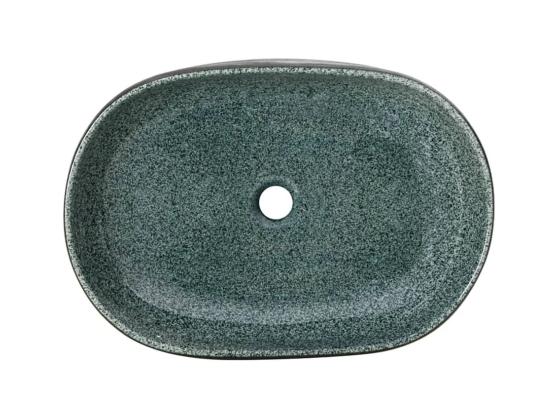 Vasque à poser Lavabo | Bac à laver turquoise ovale 59x40x14 cm céramique