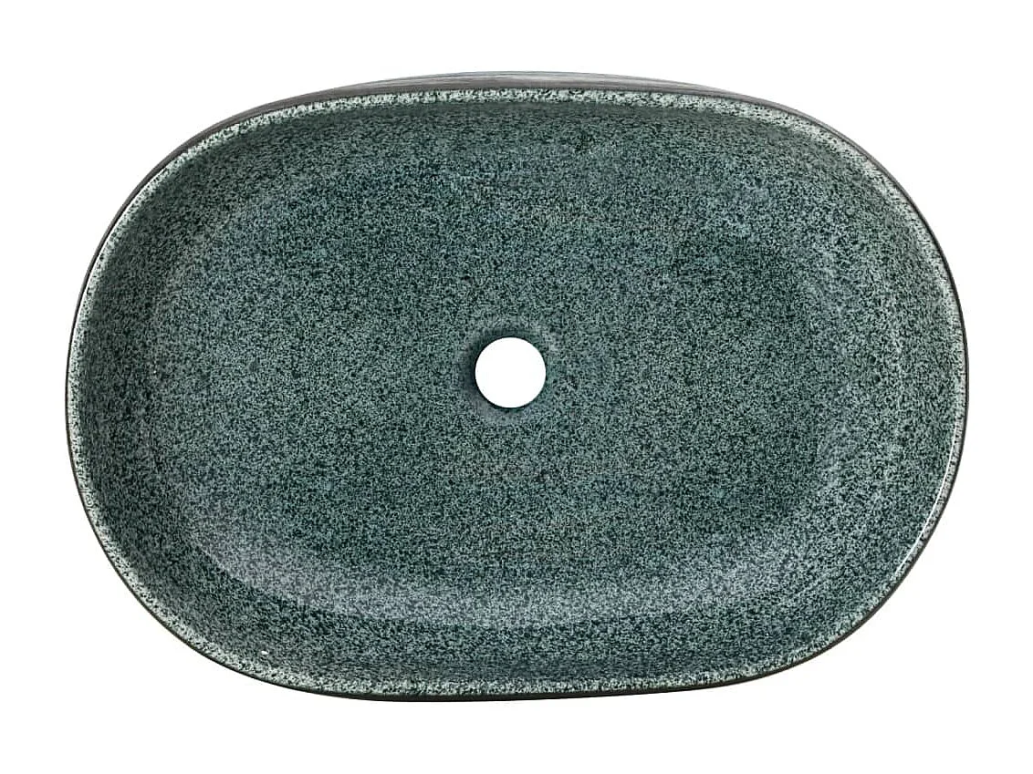 Vasque à poser Lavabo | Bac à laver turquoise ovale 59x40x14 cm céramique