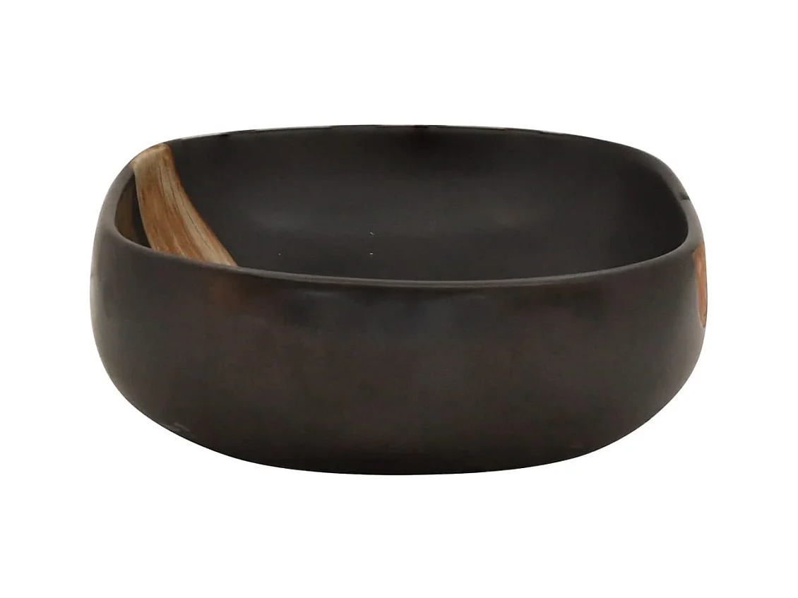 Vasque à poser Lavabo | Bac à laver noir ovale 59x40x14 cm céramique