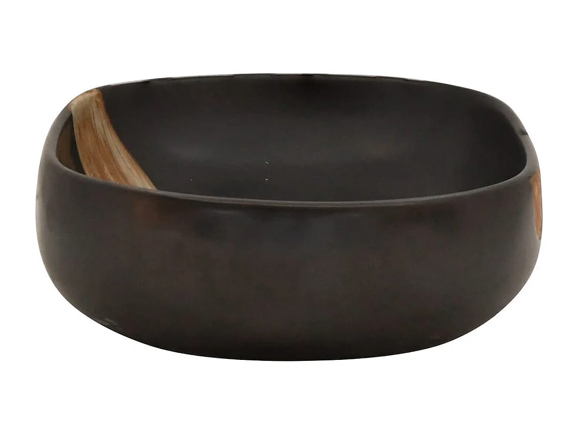 Vasque à poser Lavabo | Bac à laver noir ovale 59x40x14 cm céramique