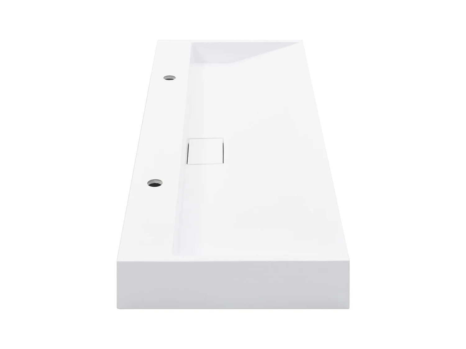 Lavabo salle de bain-Vasque à poser 120x46x11 cm Fonte minérale/marbre Blanc