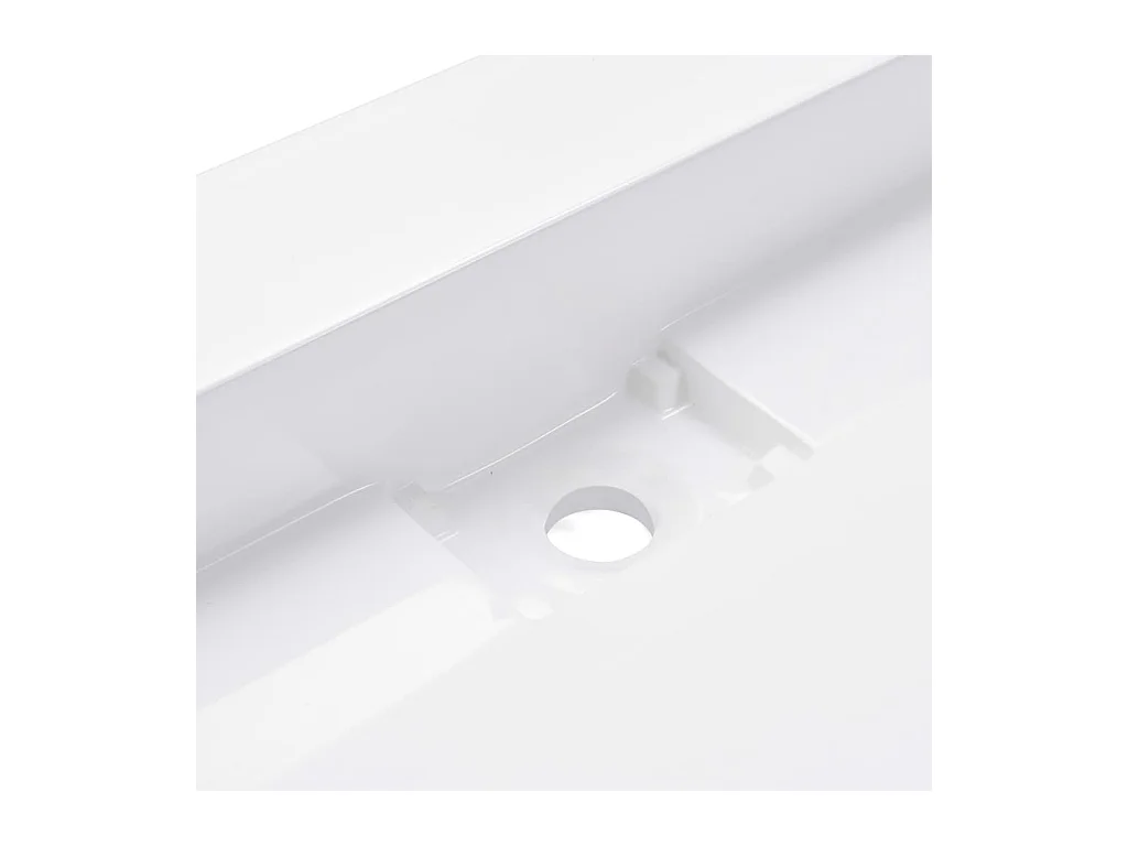 Lavabo salle de bain-Vasque à poser 120x46x11 cm Fonte minérale/marbre Blanc