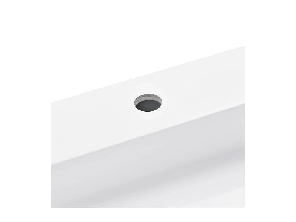 Lavabo salle de bain-Vasque à poser 120x46x11 cm Fonte minérale/marbre Blanc