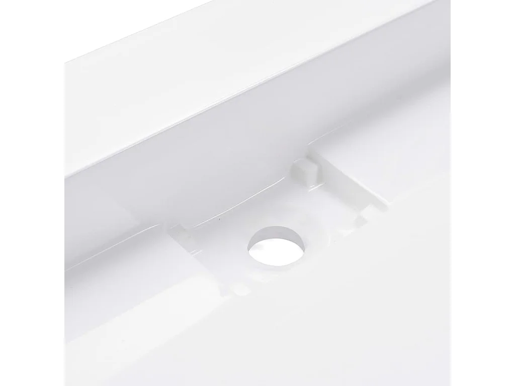 Lavabo salle de bain-Vasque à poser 120x46x11 cm Fonte minérale/marbre Blanc