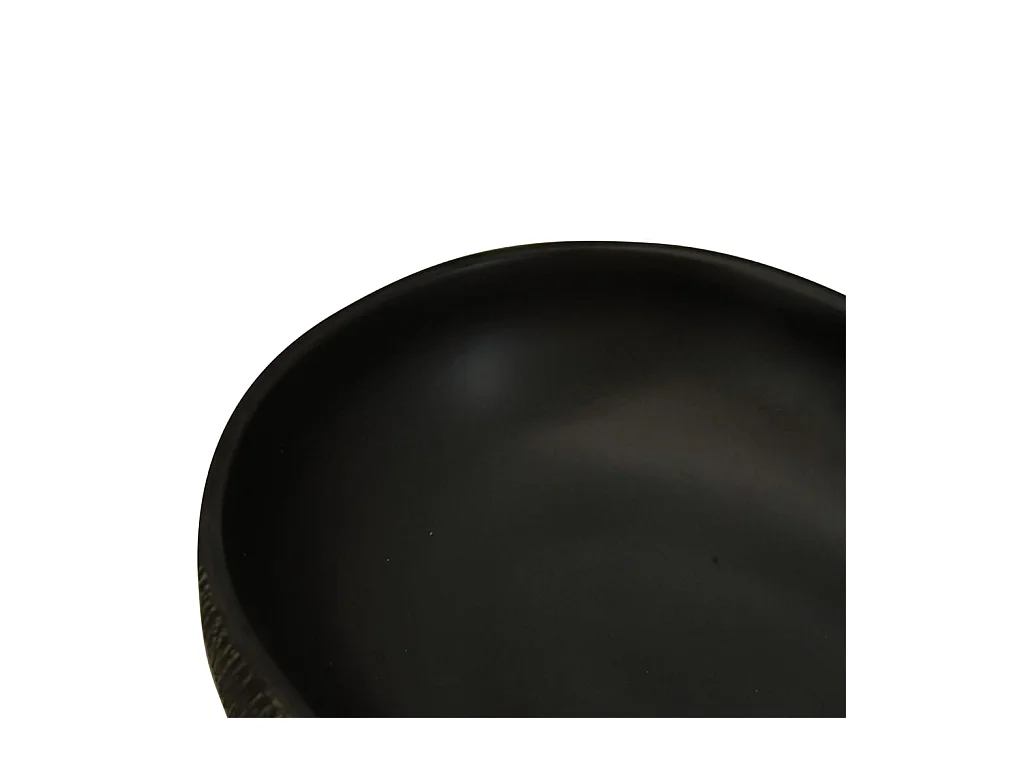 Vasque à poser Lavabo | Bac à laver noir ovale 59x40x14 cm céramique